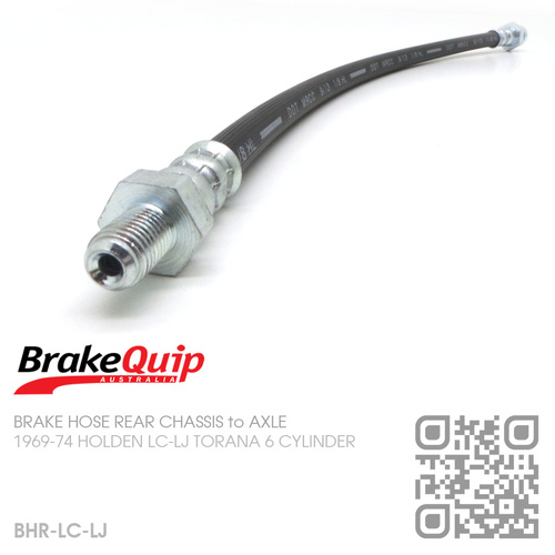 BRAKEQUIP RUBBER HYDRAULIC BRAKE HOSE REAR [LC-LJ TORANA][CHASSIS to AXLE]