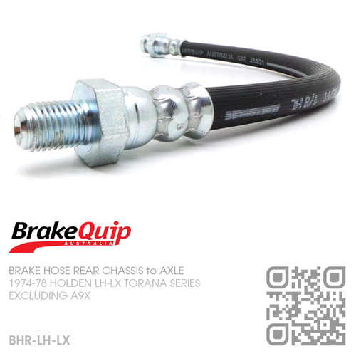 BRAKEQUIP RUBBER HYDRAULIC BRAKE HOSE FRONT REAR [LH-LX TORANA][CHASSIS to AXLE]