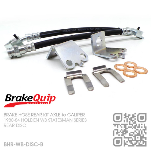 BRAKEQUIP RUBBER HYDRAULIC BRAKE HOSE REAR DISC KIT [WB PASSENGER][REAR AXLE to CALIPER][w/ BRACKETS]
