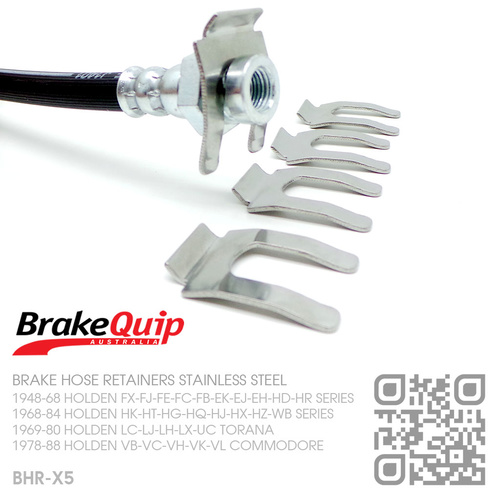 BRAKEQUIP BRAKE HOSE RETAINER CLIPS STAINLESS STEEL [SET OF 5]