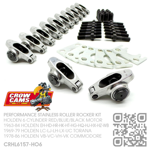 CROW CAMS PERFORMANCE 1.5 RATIO STAINLESS 7/16" ROLLER ROCKER KIT [HOLDEN 6-CYL RED/BLUE/BLACK MOTOR]