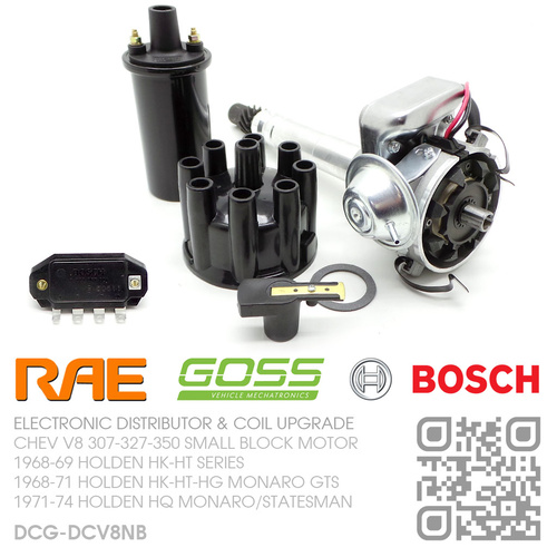 RAE ELECTRONIC DISTRIBUTOR WITH BOSCH IGNITION MODULE & GOSS COIL [CHEV V8 307-327-350 SMALL BLOCK MOTOR]