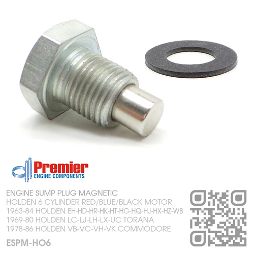 PREMIER MAGNETIC SUMP PLUG STANDARD SIZE [HOLDEN 6-CYL RED/BLUE/BLACK MOTOR]