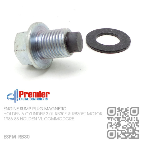 PREMIER MAGNETIC SUMP PLUG STANDARD SIZE [HOLDEN 6-CYL RB30E & RB30ET TURBO 3.0L MOTOR]