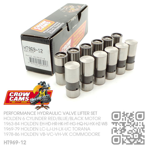CROW CAMS PERFORMANCE HYDRAULIC VALVE LIFTER SET [HOLDEN 6-CYL RED/BLUE/BLACK MOTOR]