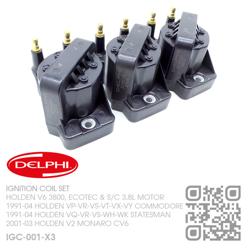 DELPHI IGNITION COIL SET [HOLDEN V6 3800, ECOTEC & SUPERCHARGED 3.8L MOTOR]