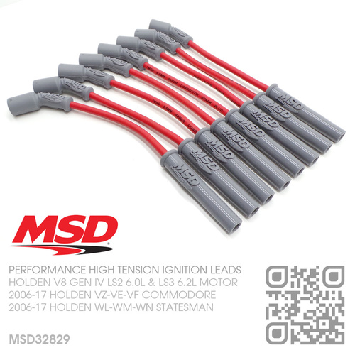 MSD PERFORMANCE 8.5MM HIGH TENSION IGNITION LEAD SET [HOLDEN V8 GEN IV LS2 6.0L & LS3 6.2L MOTOR][RED]