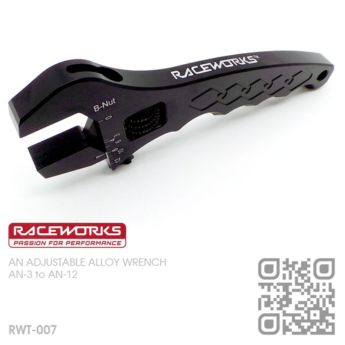 RACEWORKS BILLET ALLOY AN-3 to AN-12 ADJUSTABLE SPANNER/WRENCH