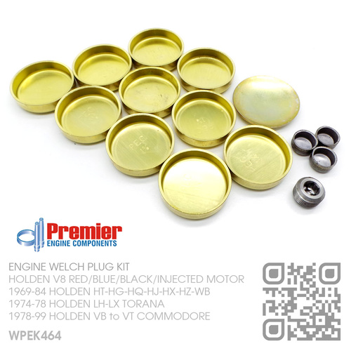 PREMIER BRASS WELCH PLUG KIT [HOLDEN V8 RED/BLUE/BLACK/INJECTED MOTOR]