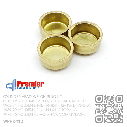 PREMIER BRASS CYLINDER HEAD WELCH PLUG KIT [HOLDEN 6-CYL RED/BLUE/BLACK MOTOR]